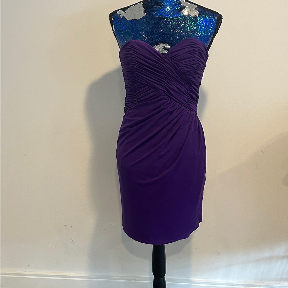 Victor Costa Strapless Purple Dress